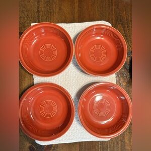 Fiesta Persimmon Ceramic Bowls Set of 4.